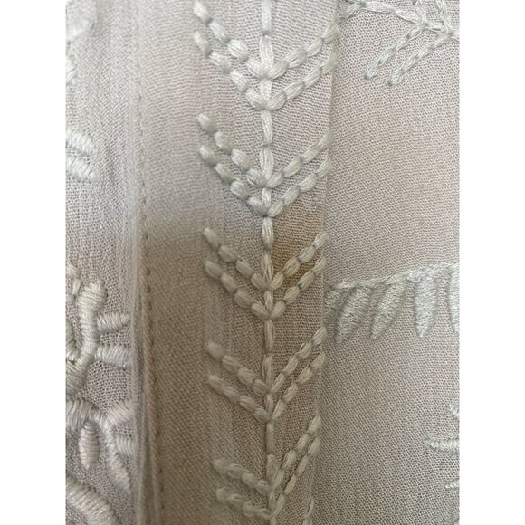 Sundance Gray Y2K Embroidered Open Front Long Line Boho Cardigan W/Lace Size M - Picture 10 of 11